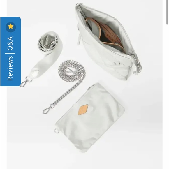 MZ Wallace Quilted Madison Flat Crossbody NWT, unopened. Light grey “Frost” - Picture 9 of 9